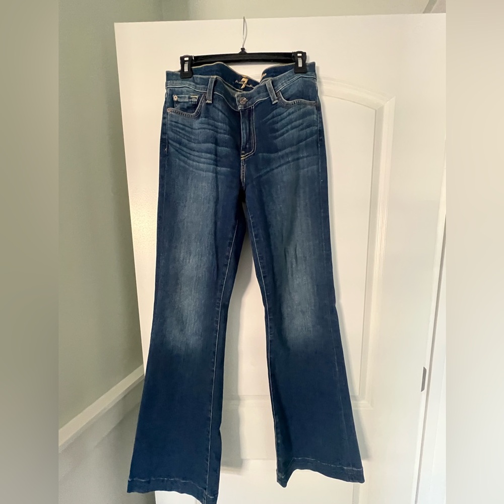 7 For All Mankind Indigo Wide Leg Jeans